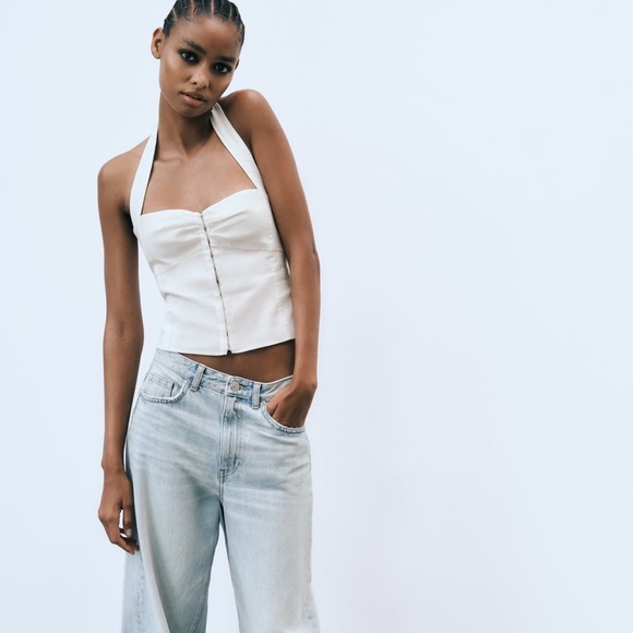 ZARA LINEN BLEND TOP - Picture 2 of 10